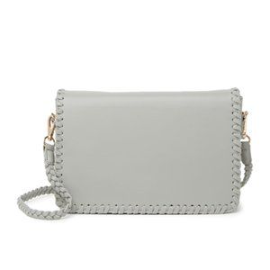 NWT MODA LUXE Ariel Faux Leather Crossbody In Dove Grey